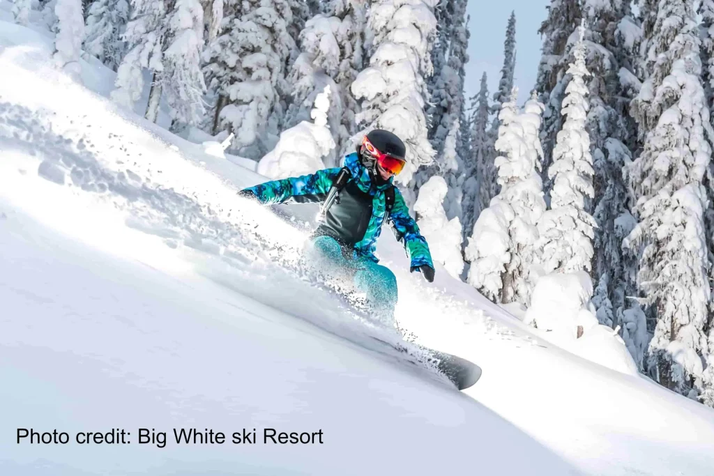 young snowboarder on the slopes at Big White Ski Resort
