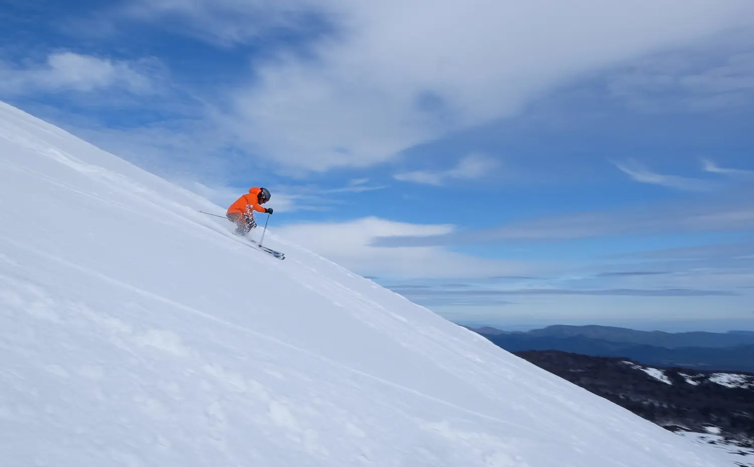 skier descending the slopes in Chile