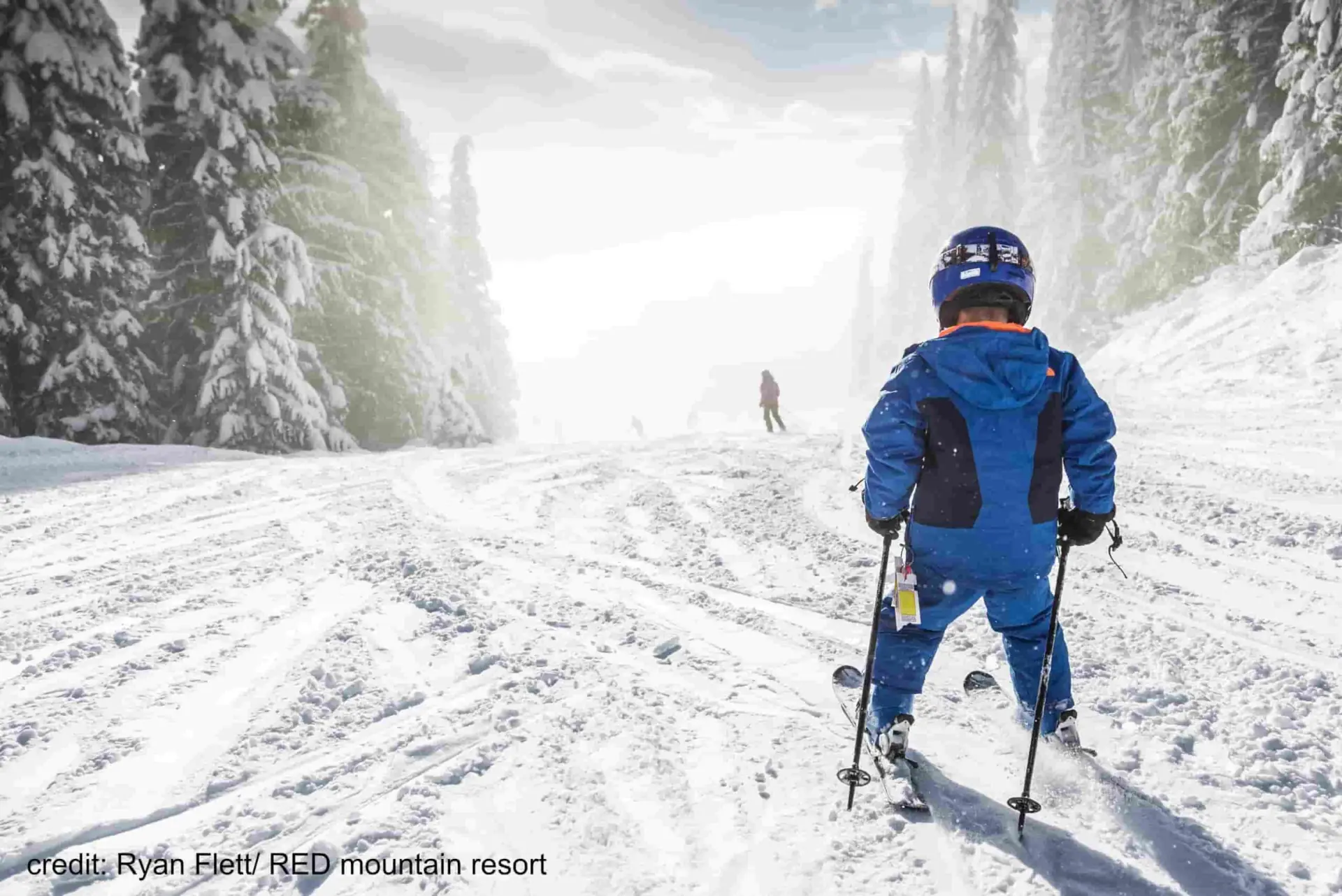 young skier on the slopes of Red Mountain ski resort